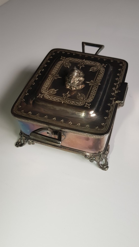 silver plate sardine box c1880-1910