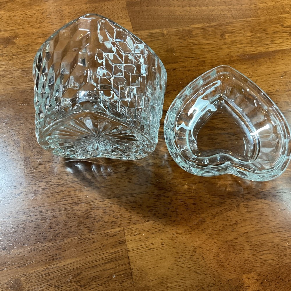 Glass Heart Shaped Candy Dish
