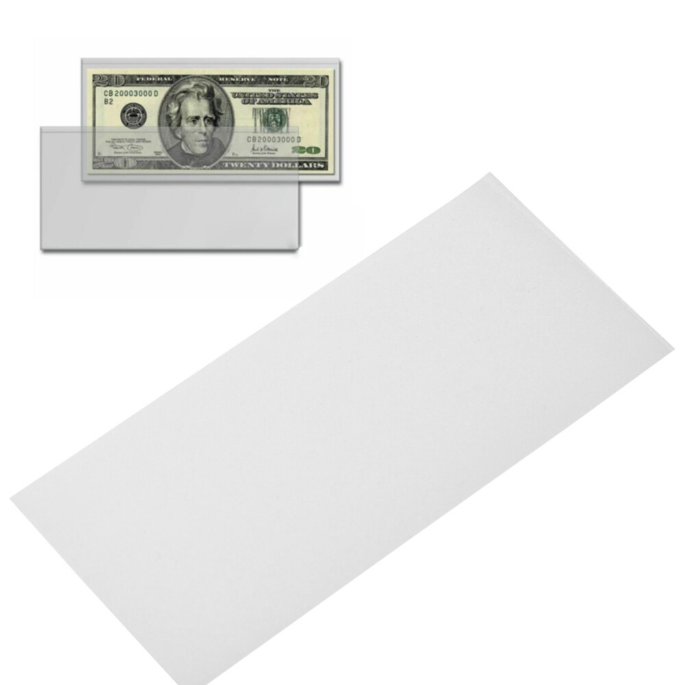100PC Soft Banknotes Currency Protective Sleeve For Currency Ultra Thin Holder