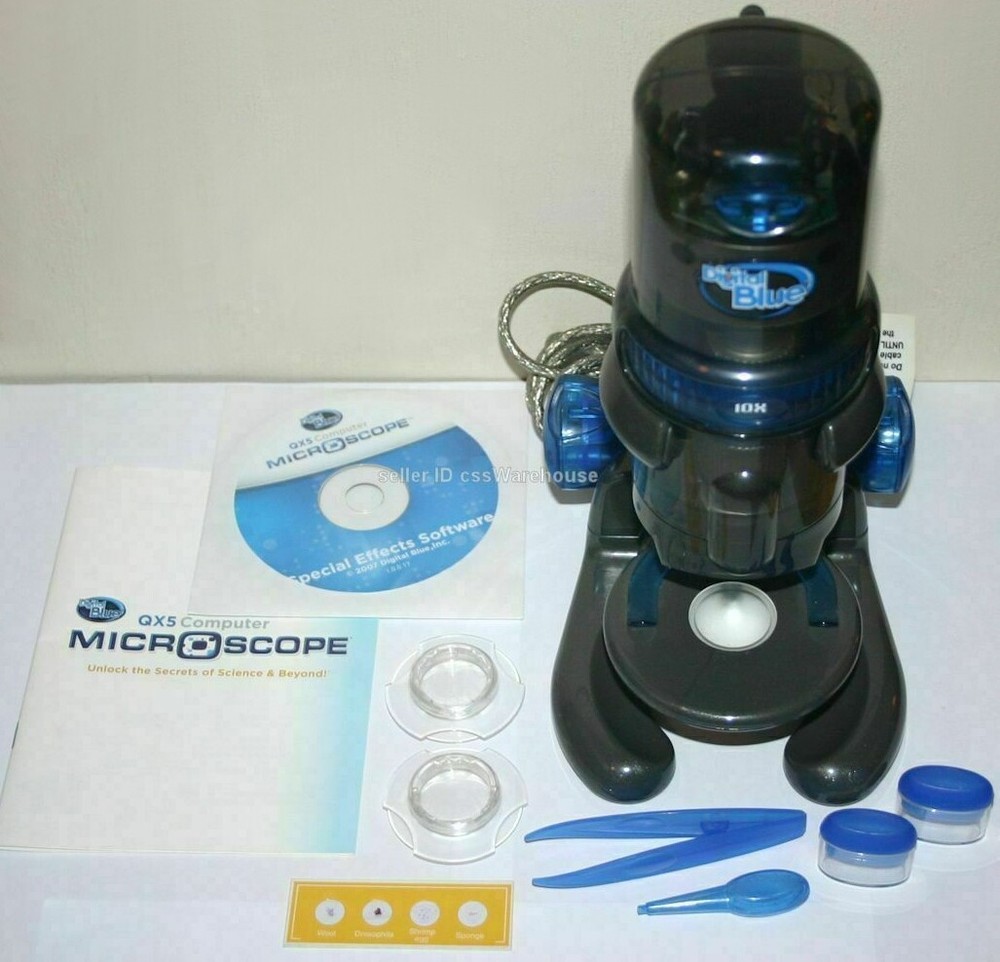 Digital Blue QX5 Microscope Handheld to 200x Science Computer Lab Kit USB Kids