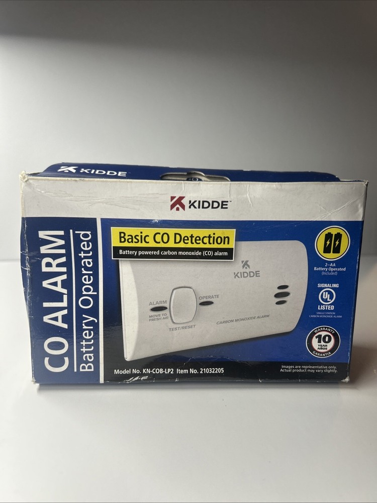 Kidde-CO Alarma Battery Operated-Basic Co Detection M.KN-COB-LP2 Open Box NEW