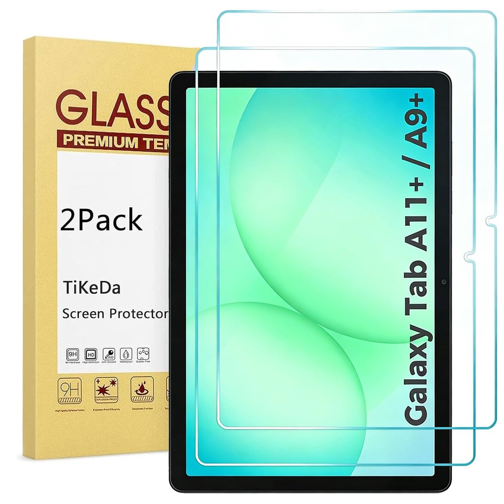 TiKeDa 2 Pack Screen Protector for Galaxy Tab A11 Plus 2025 / A9 Clear