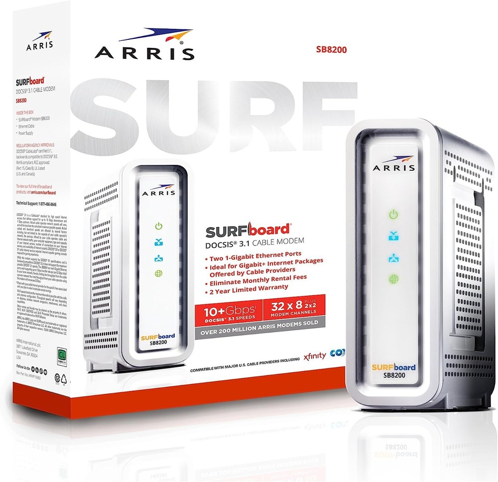 Arris SURFboard SB8200 DOCSIS 3.1 Cable Modem - WHITE