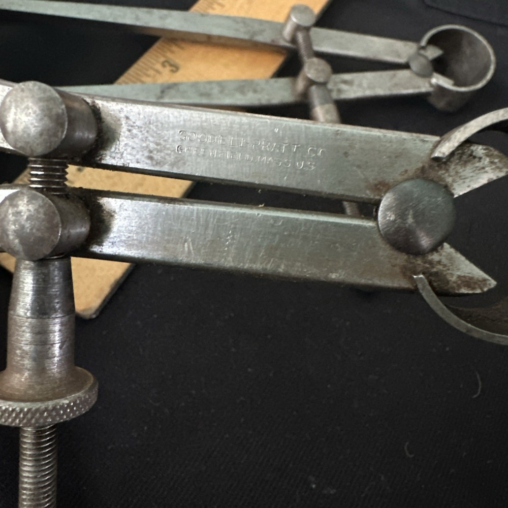 2 Goodell-Pratt INSIDE & OUTSIDE SPRING DIVIDER CALIPERS. Used Machinest Tools