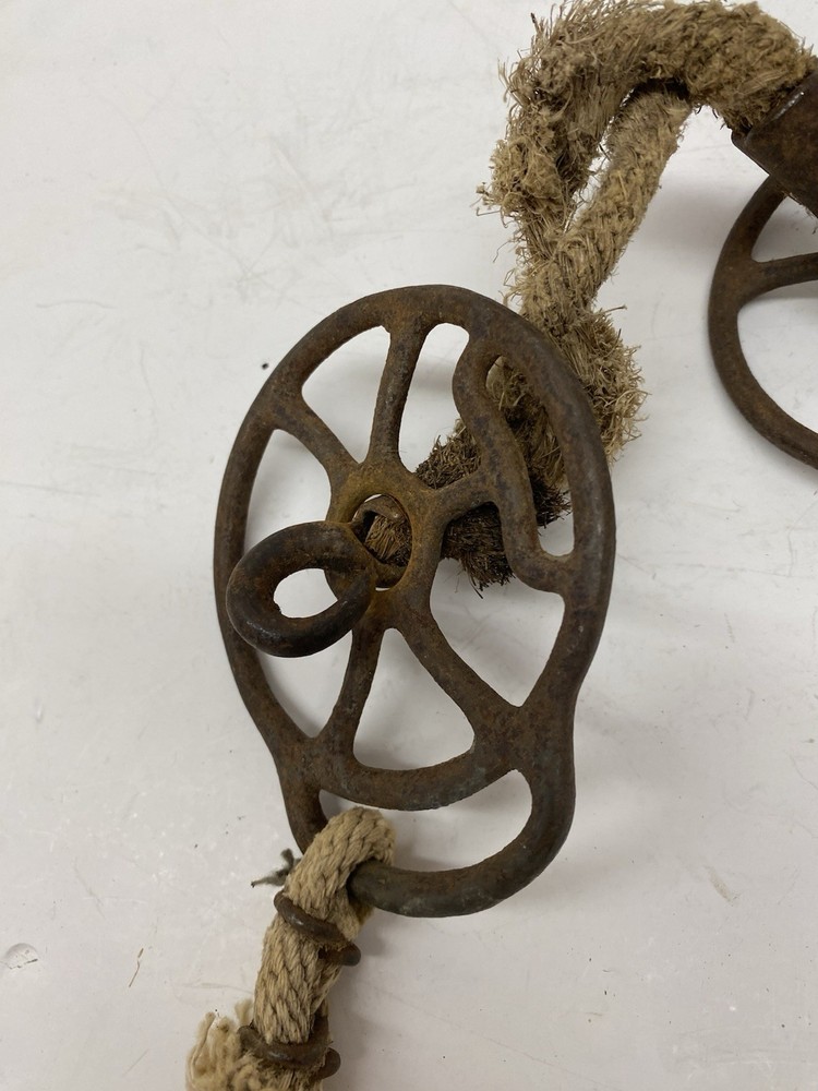 antique iron & rope horse/buggy harness bit