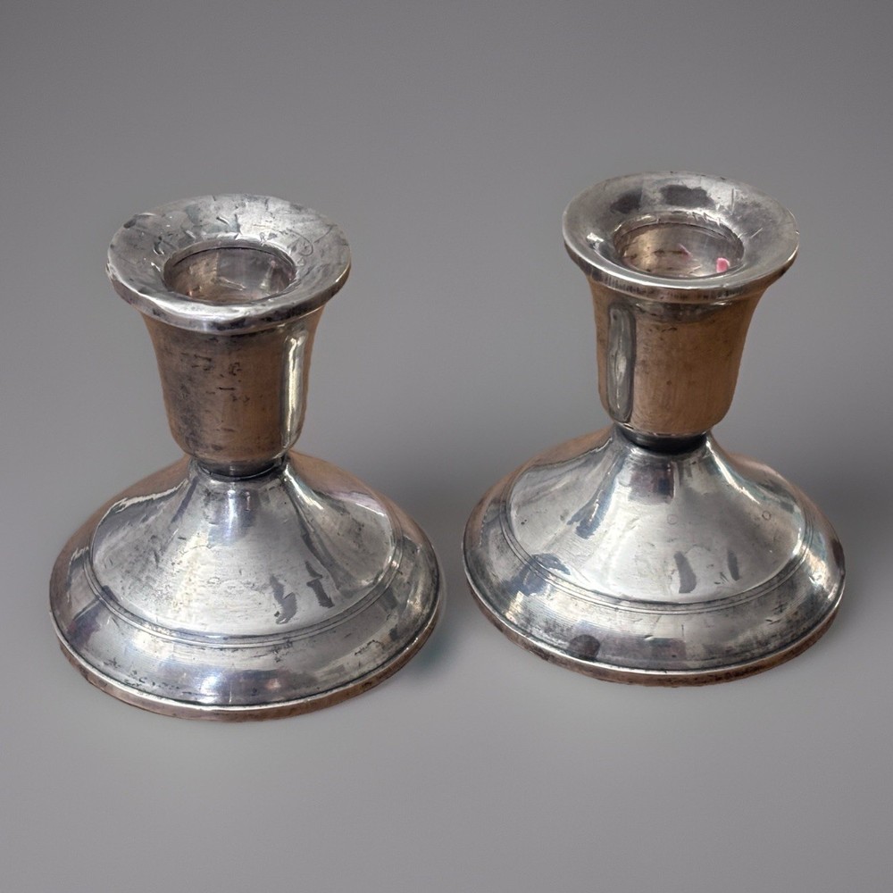 1 Pair Duchin Creation Sterling Silver Weighted Candle Holders