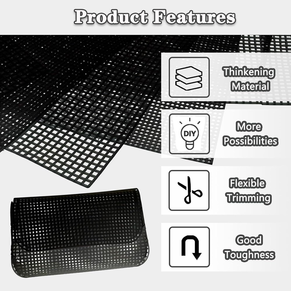 Plastic Mesh Canvas Sheets 5 Pieces 7 Count Mesh Canvas Sheets for Embroidery...
