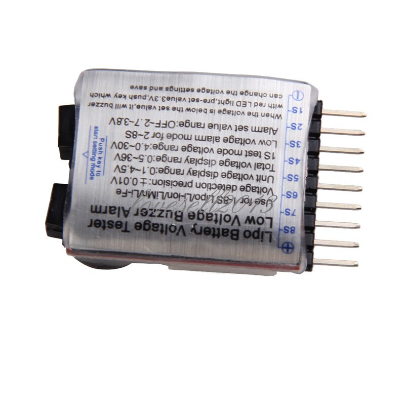 1-8S Battery Voltage 2IN1 Tester Low Voltage Buzzer Alarm Module