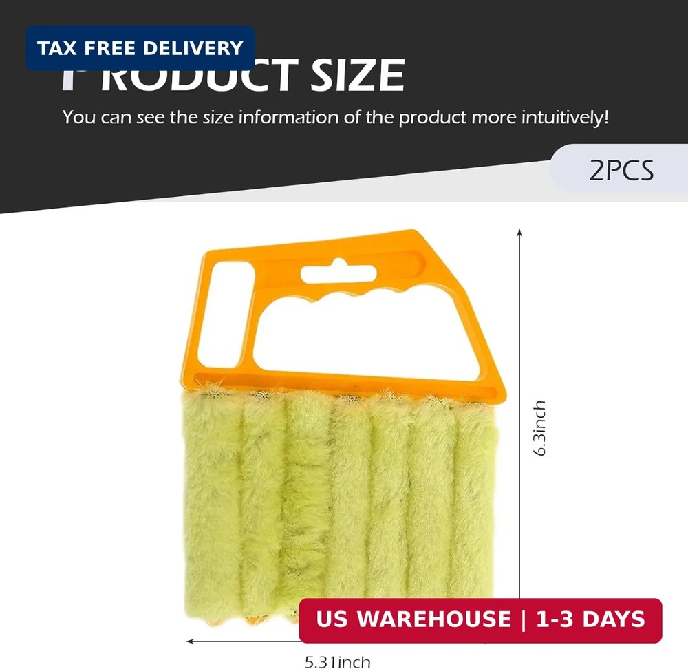 2PCS Blind Cleaner Duster Tool, Microfiber Washable Handheld Mini Duster Brush,
