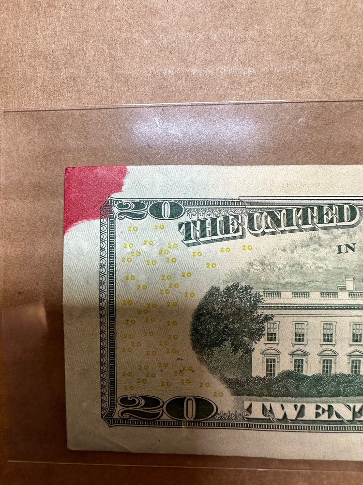 $20 BILL INK MARK ERROR RARE