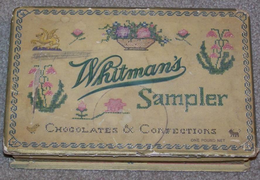 VINTAGE WHITMAN'S SAMPLER CROSS STITCH BOX