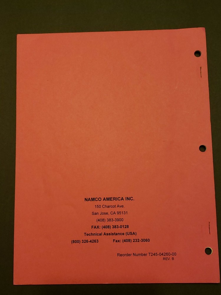 VINTAGE Original Namco Tekken 2 Installation Manual Kit COMPLETE