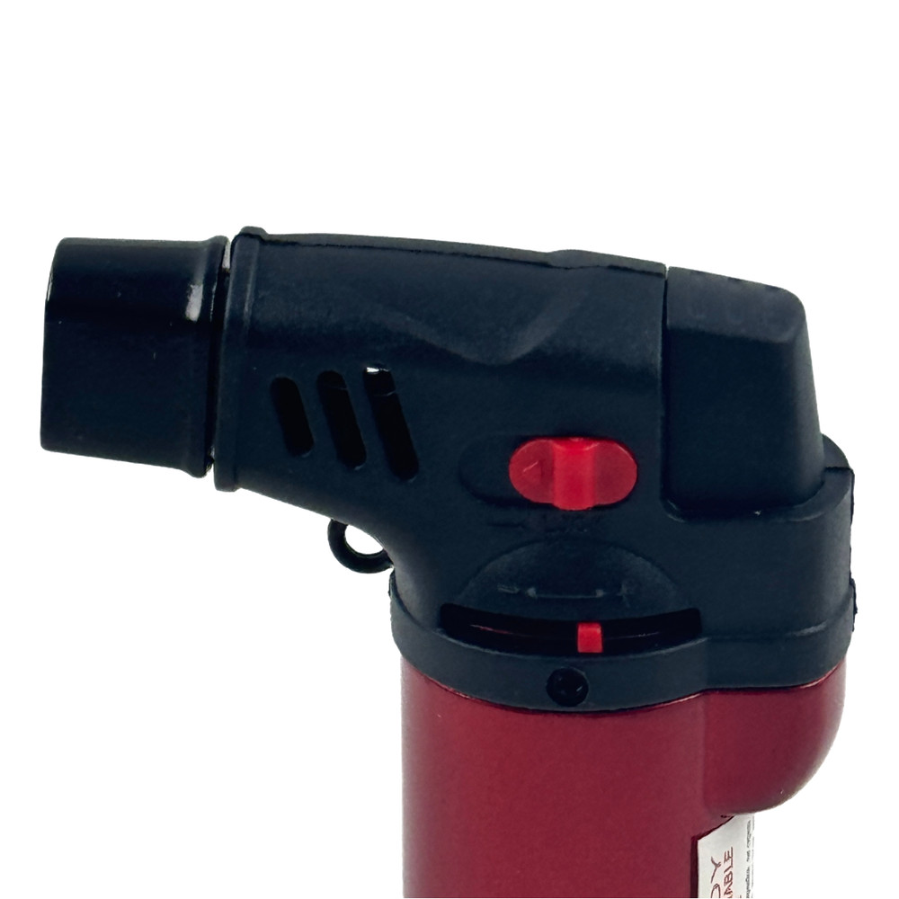 4 Pack Jumbo 4" Jet Flame Double Torch Refillable Lockable Windproof metalcolor