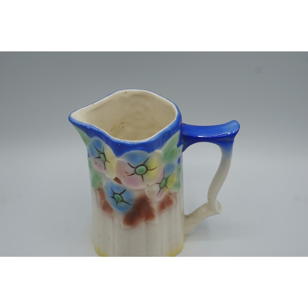 Glazed Ceramic Pitcher Czechoslovakia 6" Tall