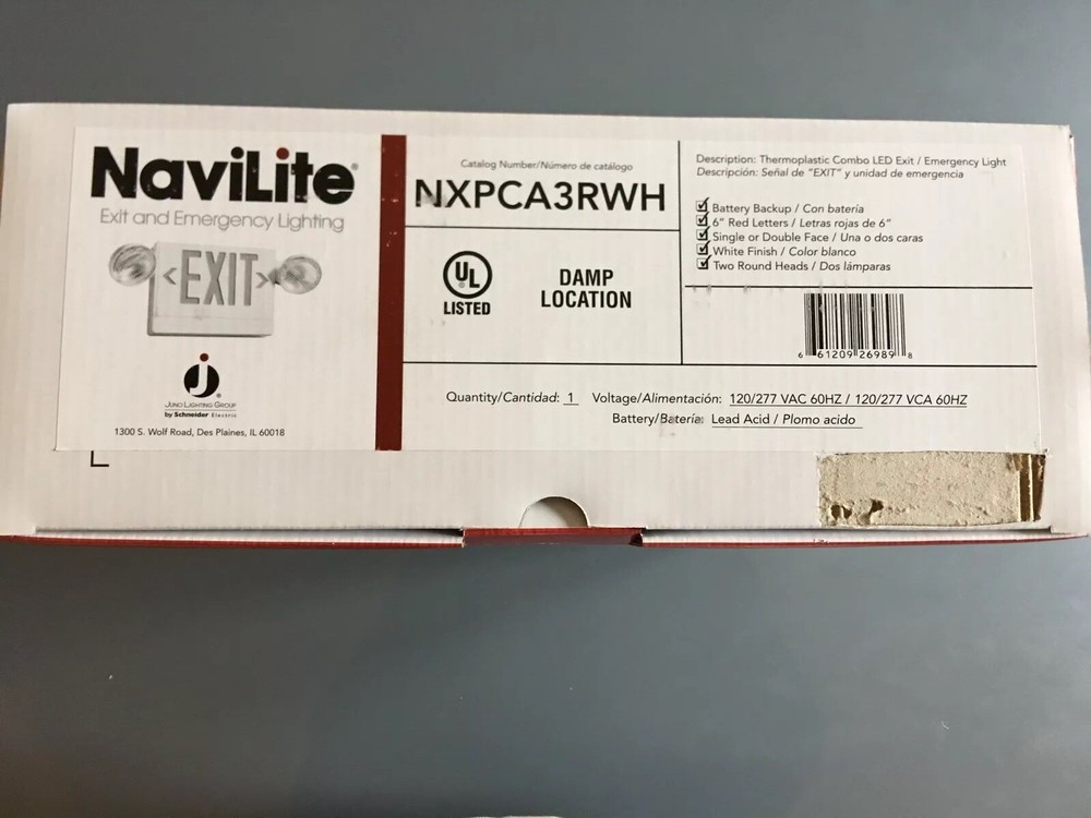 Juno NaviLite Exit And Emergency Lighting LED Combo In White 120/277 VAC