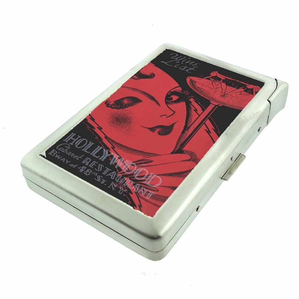Vintage Drinking Ad Illustration Cigarette Case w/lighter ID Holder Wallet