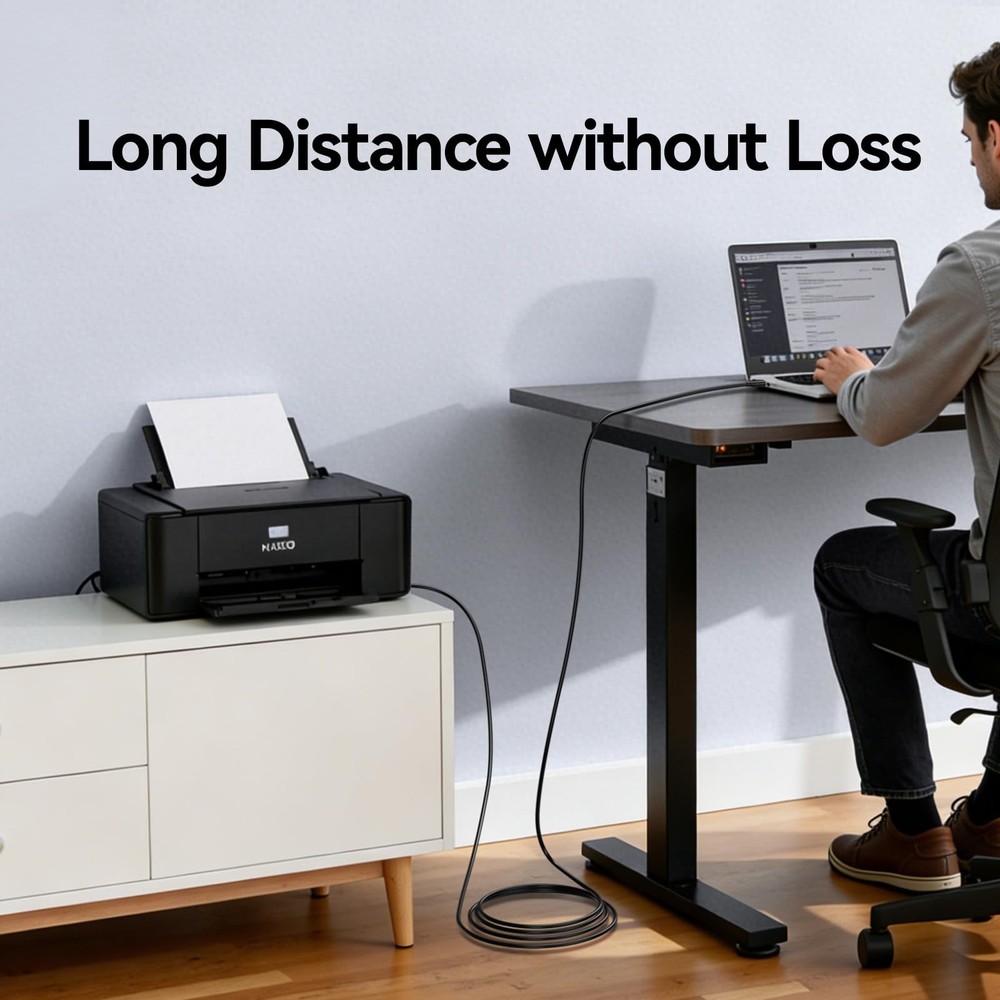 SAMZHE USB B to C Printer Cable 3.3 FT, Type B C 3 Black