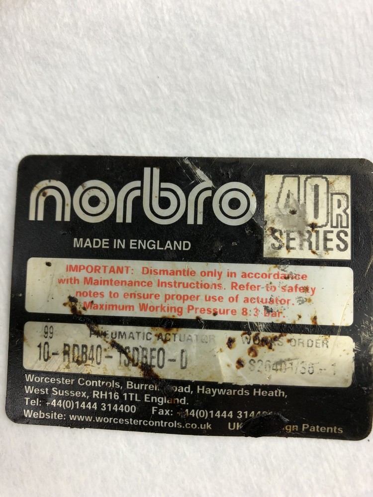 Norbro 10-RDB40-1SDBE0-D Pneumatic Actuator