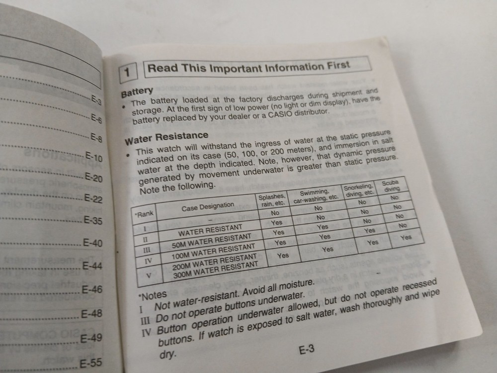 CASIO Module No. 1170 ES Digital Watch User's Guide Manual