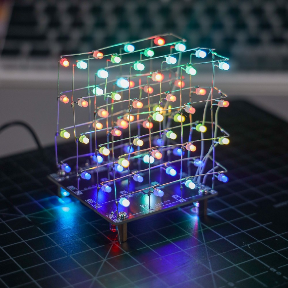 3D LED Cube 4x4x4 With Acrylic Case *Completed* 3MM Diode LED