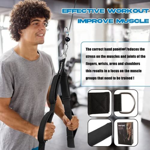 Tricep Pull Down Rope Exercise Machine Attachments Cable Anti Slip Pulldown Rope