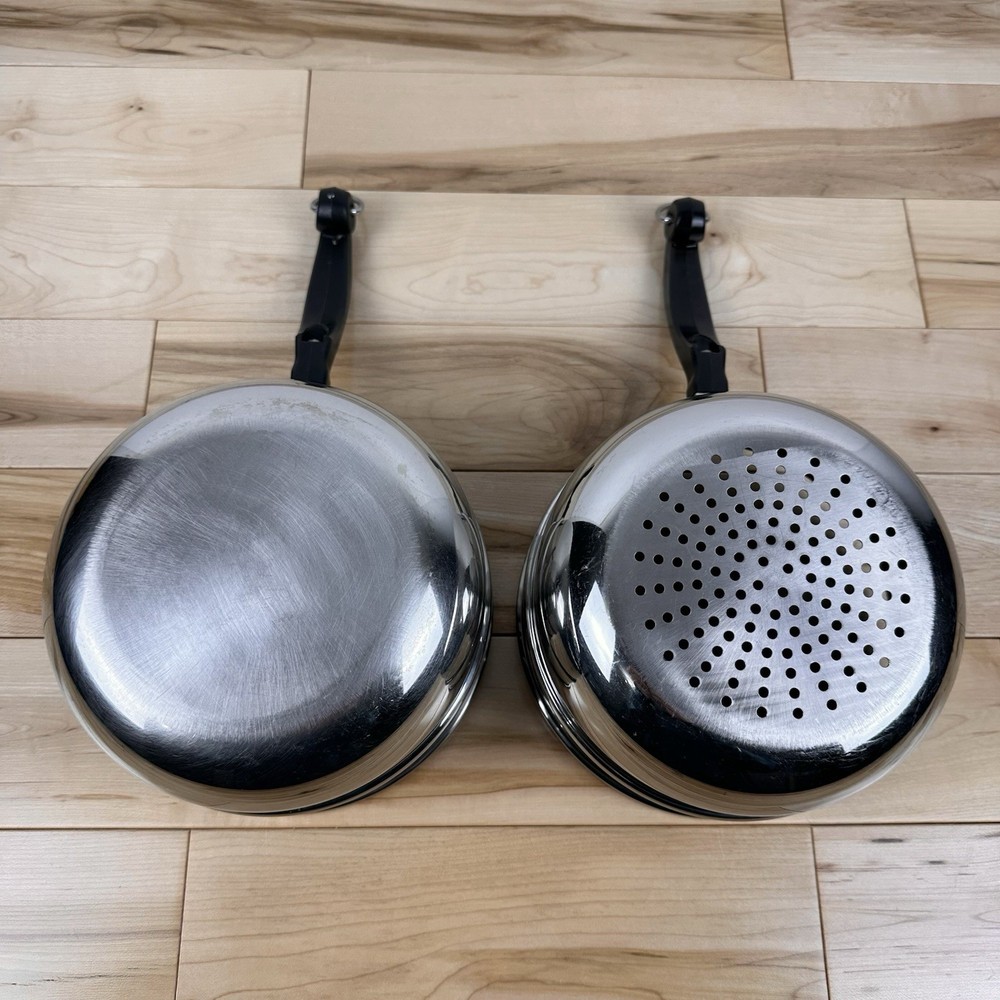 Farberware 7” Round Deep Stainless Double Boiler & Steamer Strainer Insert Set