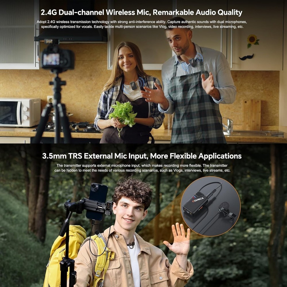 COMICA BooMax Wireless Lavalier Microphone 32Bit Float Bluetooth onboard Storage