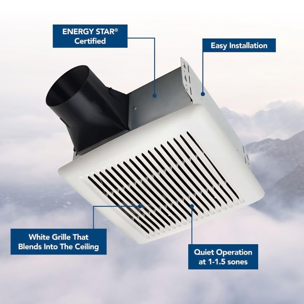 Flex Series 80-110 Selectable CFM, Room Side Installation, Bathroom Ceiling...