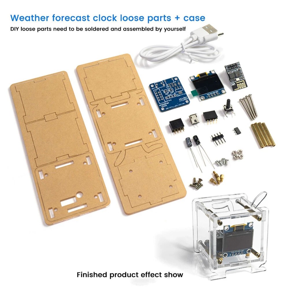 DIY electronic clock kit supports three interfaces displaying real-time time