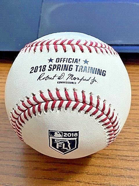STARLING MARTE SIGNED AUTOGRAPHED OML 2018 SPRING BASEBALL! Pirates, Mets!