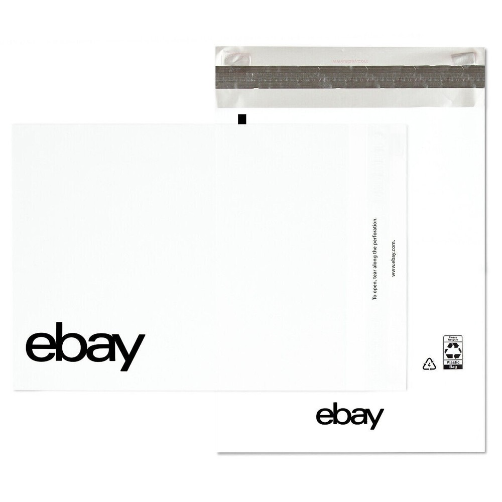 100 New 6.25" x 8.5" eBay POLYMAILER No Padding Black Logo