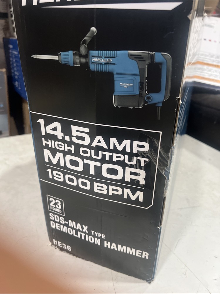 HERCULES SDS Max-Type Demolition Hammer - Model: HE36 14.5 Amp 1900 Bpm