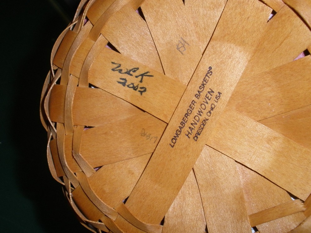 2002 Longaberger Basket Combo Liner, Divided Protector Small Button EUC (LB11)