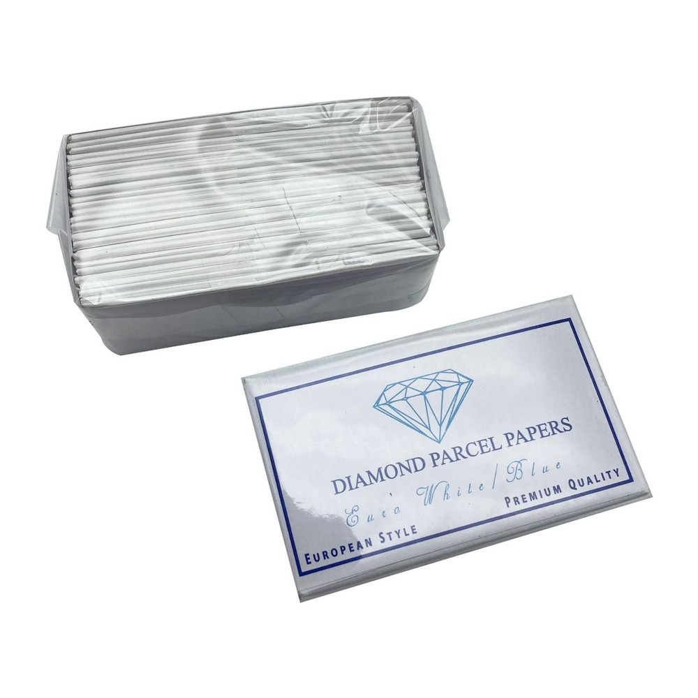 25Pcs White & Blue Universal Parcel Papers Diamond Display Store Protect Stones