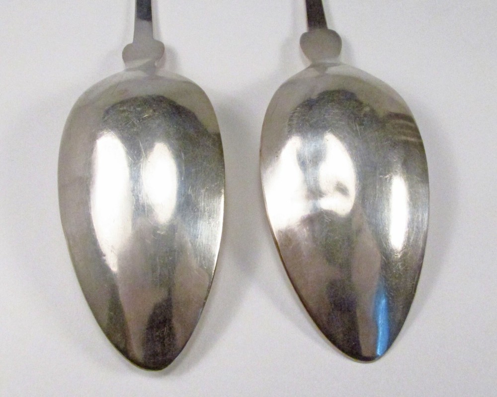 Antique c. 1890s E. Deppe Berlin Germany 800 Silver Pair Table Serving Spoons