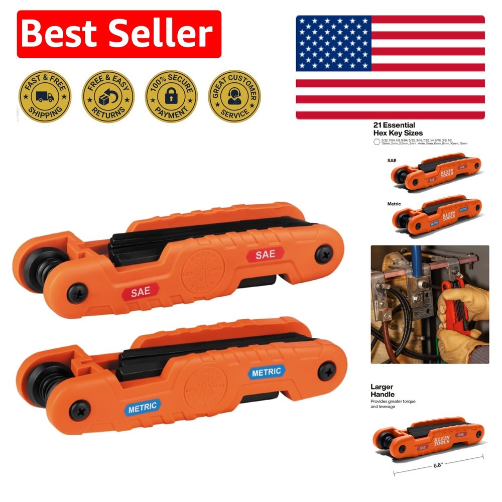 21-Key Pro Folding Hex Key Set – SAE & Metric, High-Leverage Blades