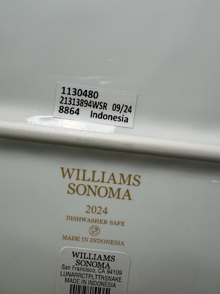 Williams Sonoma Lunar Snake Large Rectangular Platter Blue