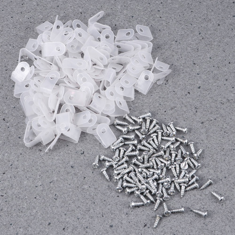 100 Pcs R Type Cable Clips Cord Mounting R-type Wire Holder Clamp