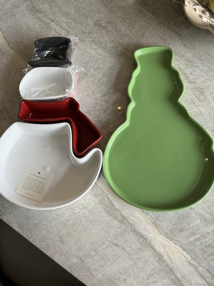 Serving platter Set Snowman Shape by Red Envelope