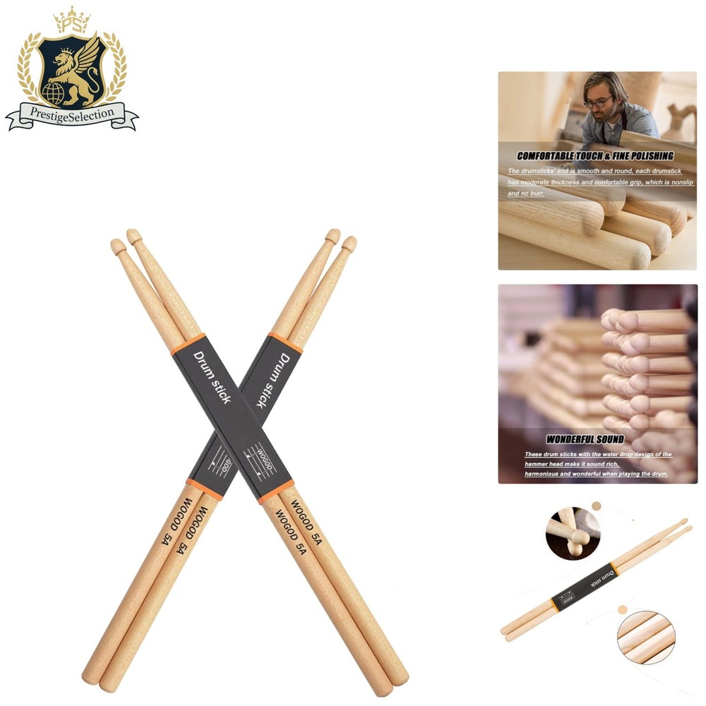 Two Pair Set of 5A  Maple Drumsticks for Ultimate Drumming Performance
