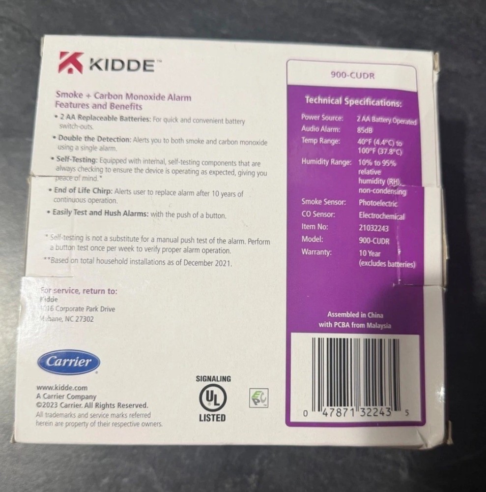 2 Pack KIDDE Smoke & Carbon Monoxide Alarm