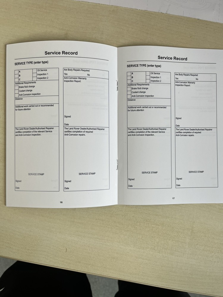 Dacia Spring Service History Book, blank for all models