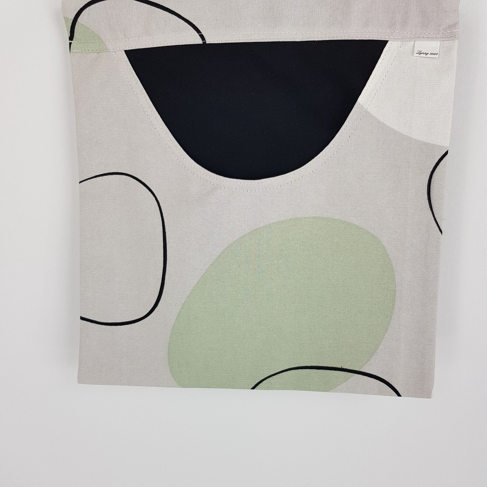 Peg Bag Handmade Light Grey Green Abstract Lined Laundry Clothes Peg Holder