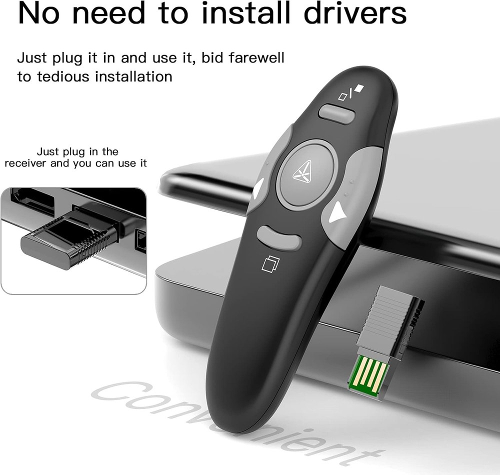 QUI Presentation Clicker Wireless Presenter Remote USB