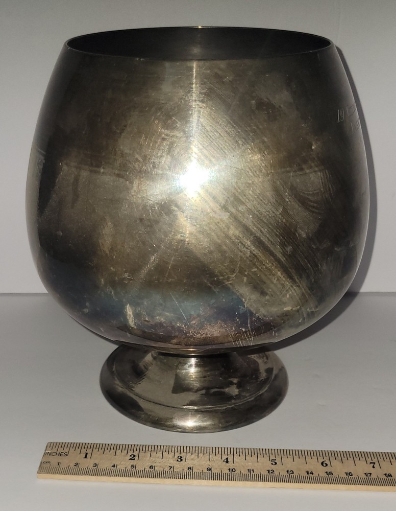 Vintage Tarnished Silver Trophy Cup