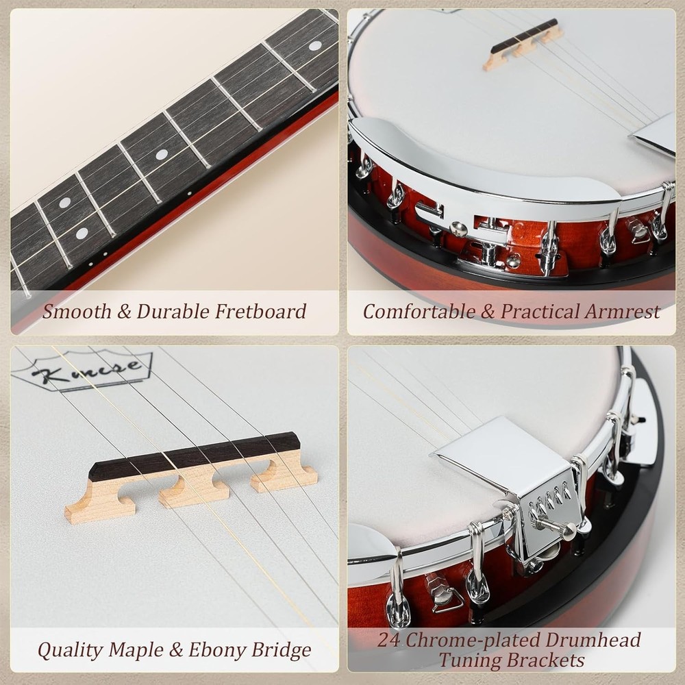 5 String Banjo Full Size Beginner Kit