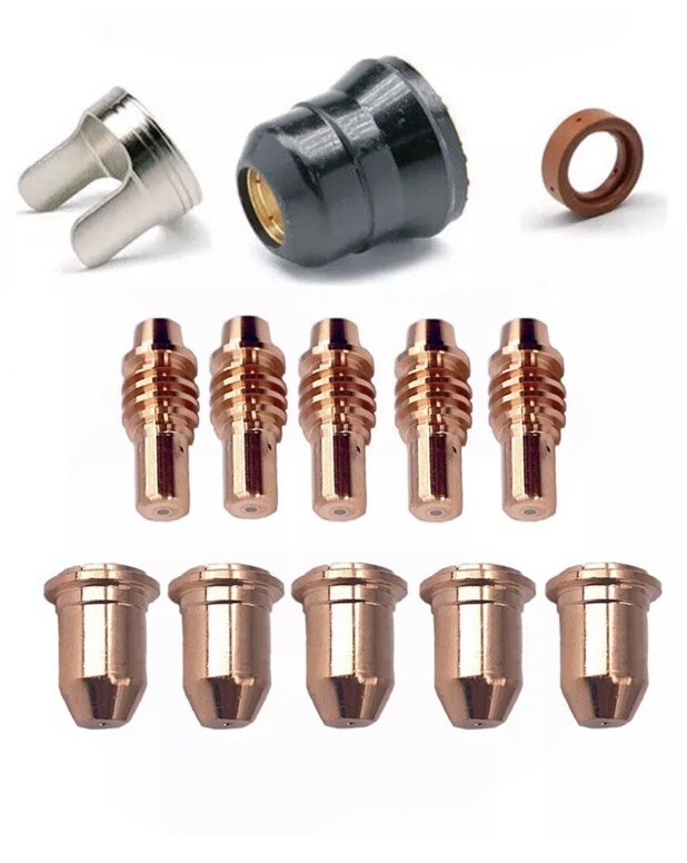 IPT65 IPTM65 Plasma Torch Tips Electrode 13pcs(65A),For Harbor Freight Titanium
