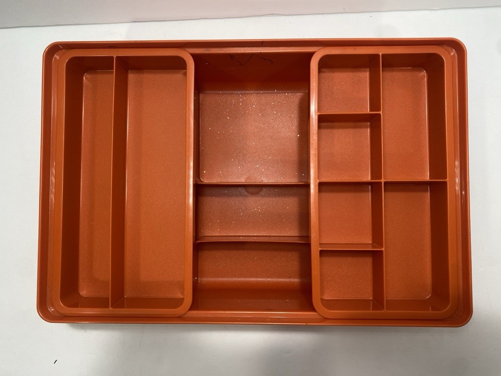 3pc Tupperware Tuppercraft Plastic Red Sewing Box Kit Set 611