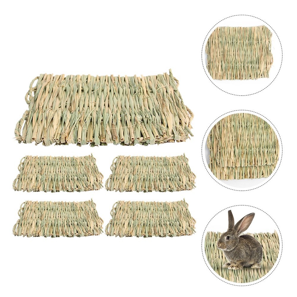 5 Pcs Grass Mat for Rabbit Small Pets Mats Cage Pad