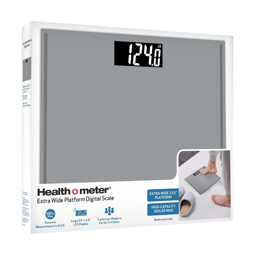 Extra Wide Platform Digital Bathroom Scale w Advanced Technology,500 lb Capacity